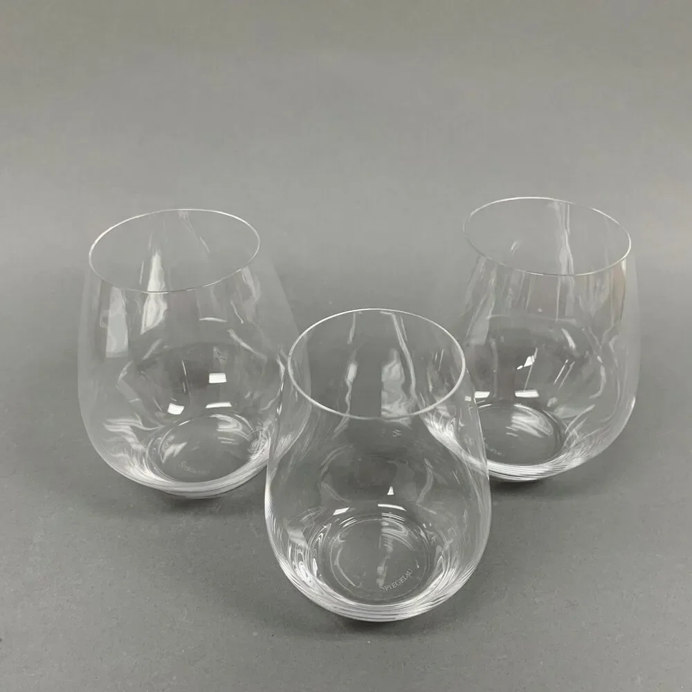 Spiegelau Clear Wine Glass Glasses Lot of‎ 3 Stemless 4 3/4